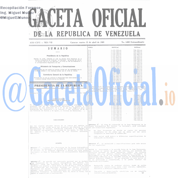 Gaceta Oficial 4082 del 11 Abril 1989