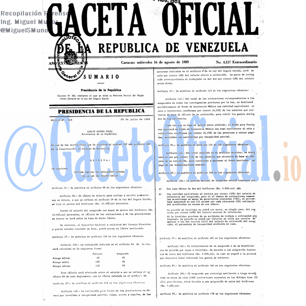 Gaceta Oficial 4117 del 16 Agosto 1989