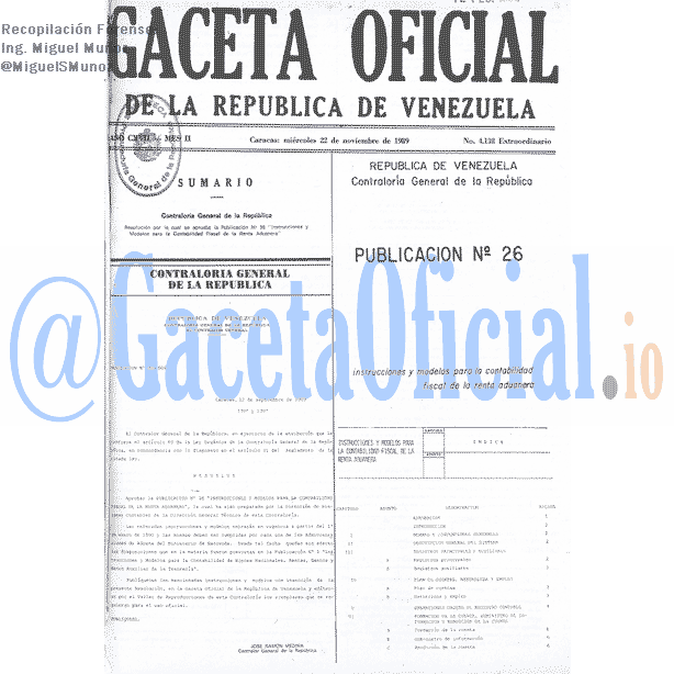 Gaceta Oficial 4138 del 22 Noviembre 1989
