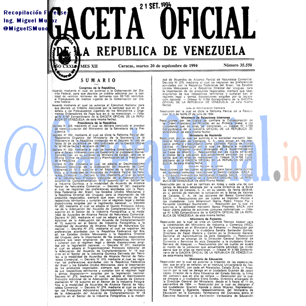 Gaceta Oficial 35550 del 20 Septiembre 1994