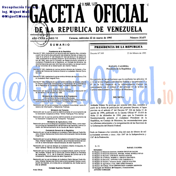Gaceta Oficial 35677 del 22 Marzo 1995