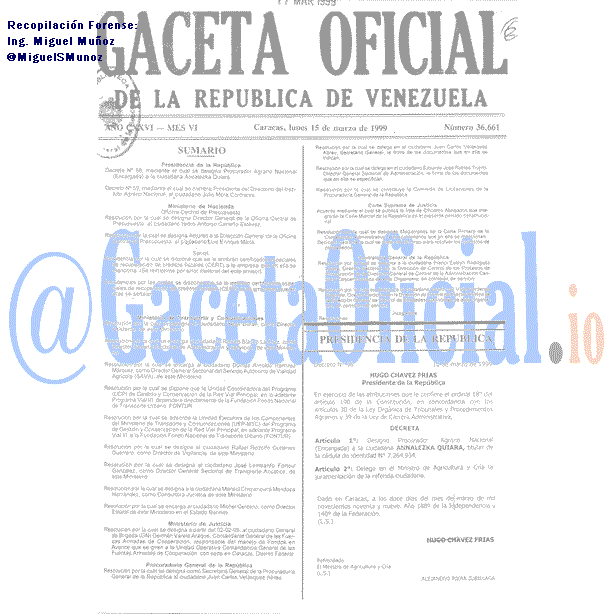 Gaceta Oficial 36661 del 15 Marzo 1999