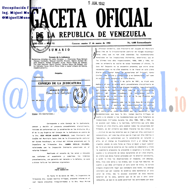 Gaceta Oficial 4400 del 17 Marzo 1992