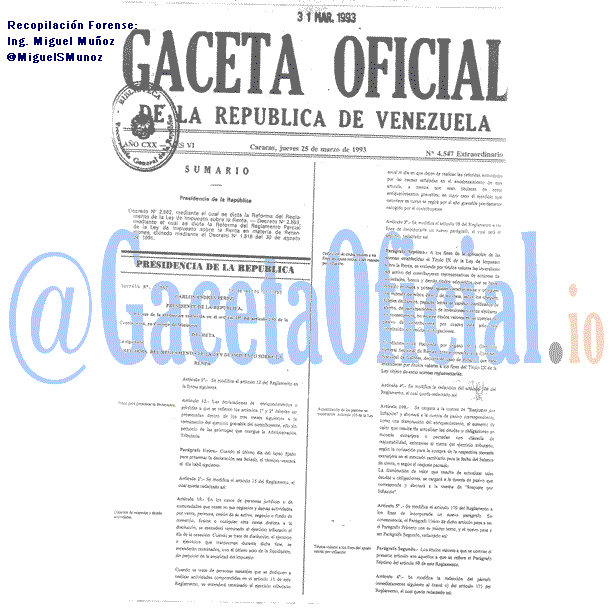 Gaceta Oficial 4547 del 25 Marzo 1993