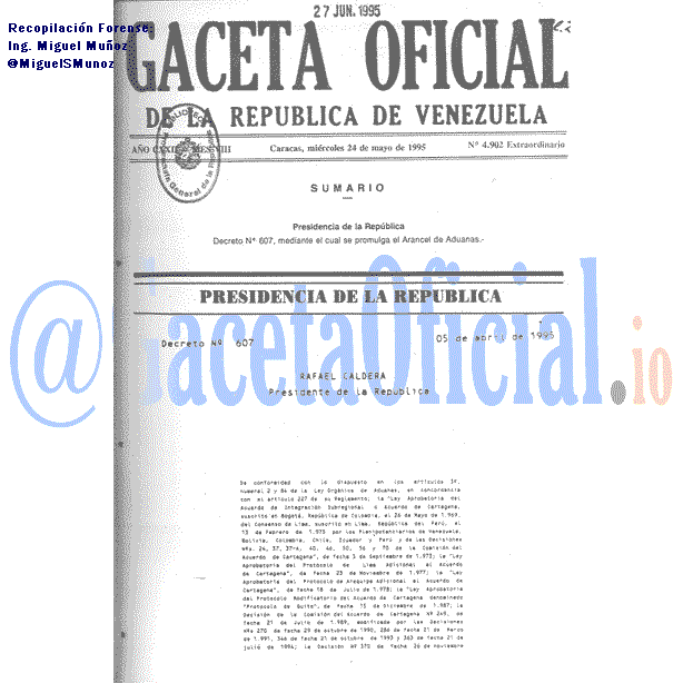 Gaceta Oficial 4902 del 24 Mayo 1995