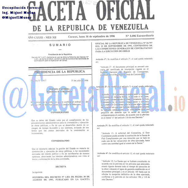 Gaceta Oficial 5096 del 16 Septiembre 1996