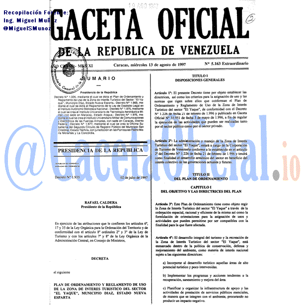 Gaceta Oficial 5163 del 13 Agosto 1997