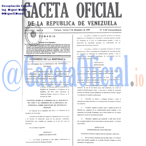 Gaceta Oficial 5187 del 5 Diciembre 1997