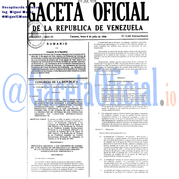 Gaceta Oficial 5241 del 6 Julio 1998