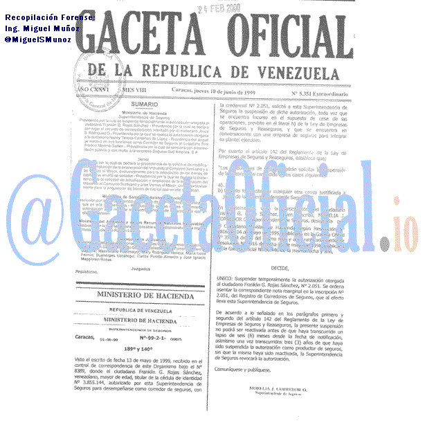 Gaceta Oficial 5351 del 10 Junio 1999