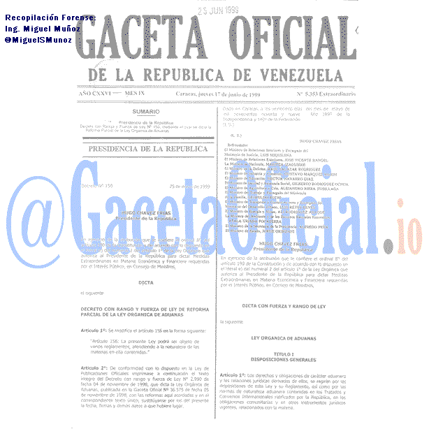 Gaceta Oficial 5353 del 17 Junio 1999