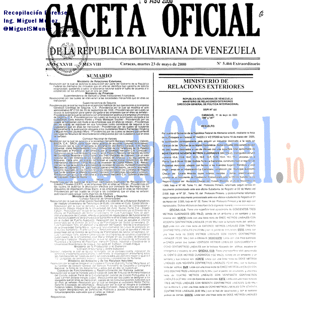 Gaceta Oficial 5466 del 23 Mayo 2000