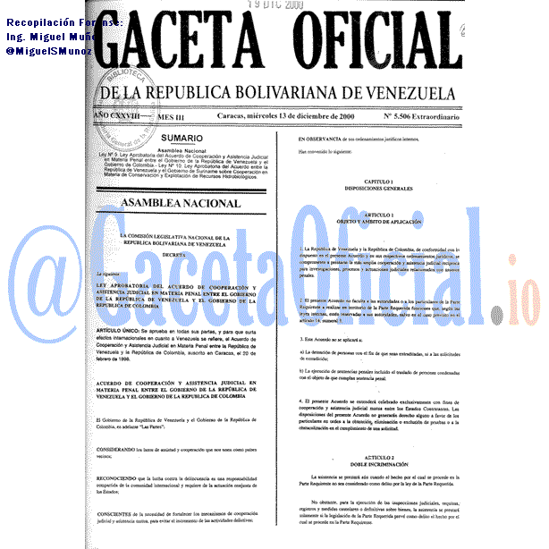 Gaceta Oficial 5506 del 13 Diciembre 2000