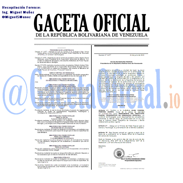 Gaceta Oficial 41660 del 21 Junio 2019