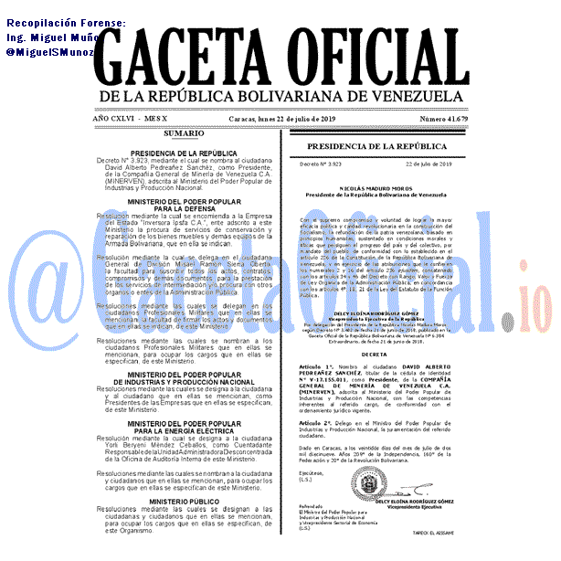 Gaceta Oficial 41679 del 22 Julio 2019