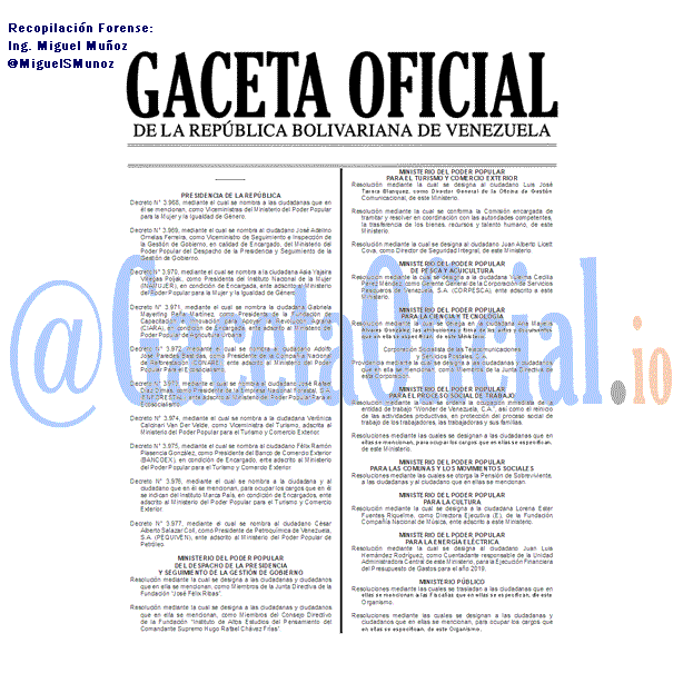 Gaceta Oficial 41703 del 27 agosto 2019 Gaceta Oficial 41703 del 27 agosto 2019