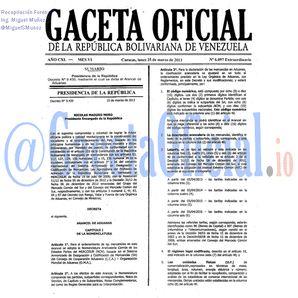 Gaceta Oficial 6097 del 25 Marzo 2013