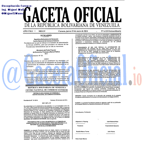 Gaceta Oficial 6122 del 23 Enero 2014