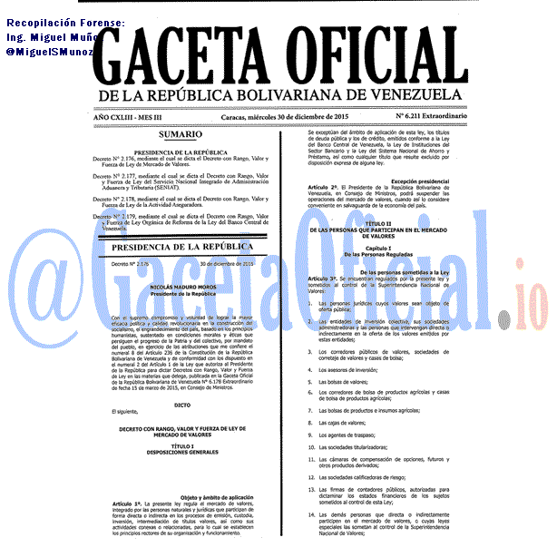 Gaceta Oficial 6211 del 30 diciembre 2015