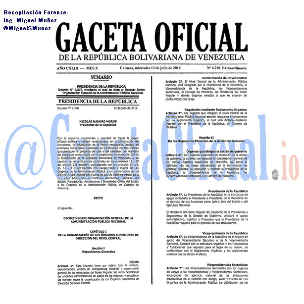Gaceta Oficial 6238 del 13 julio 2016