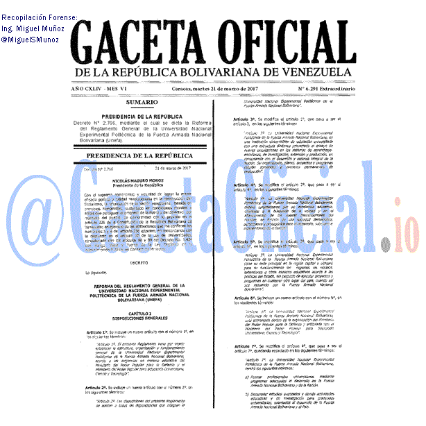 Gaceta Oficial 6291 del 21 marzo 2017