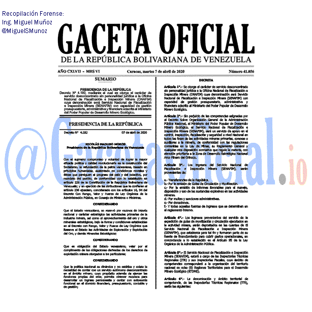 Gaceta Oficial 41856 del 7 abril 2020 Gaceta Oficial 41856 del 7 abril 2020