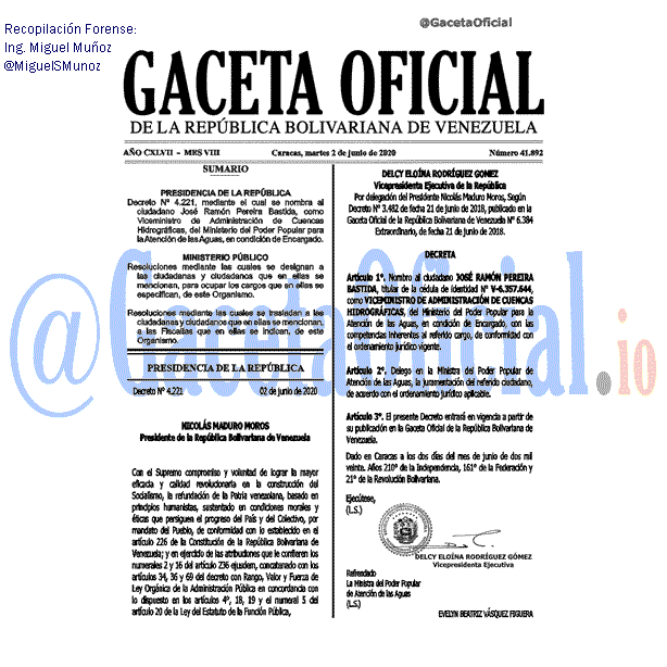 Gaceta Oficial 41892 del 2 junio 2020