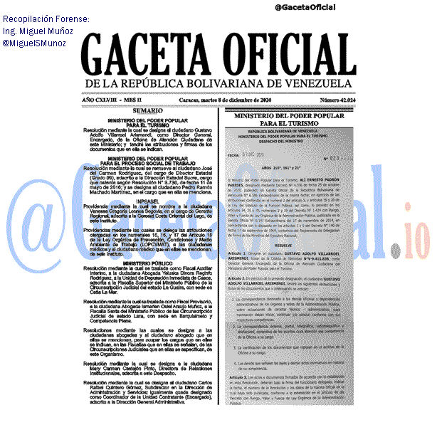 Gaceta Oficial 42024 del 8 diciembre 2020