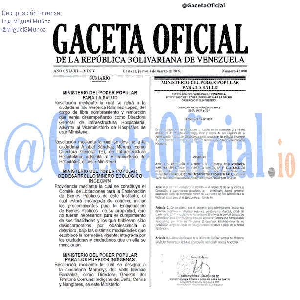 Gaceta Oficial 42080 del 4 marzo 2021