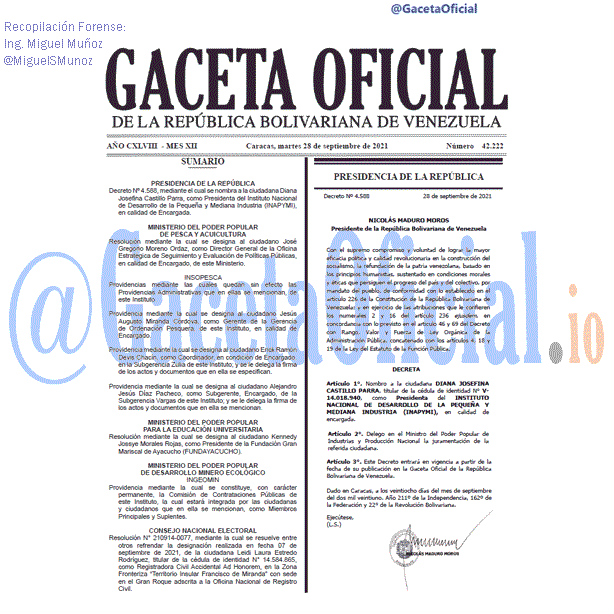Gaceta Oficial 42222 del 28 septiembre 2021