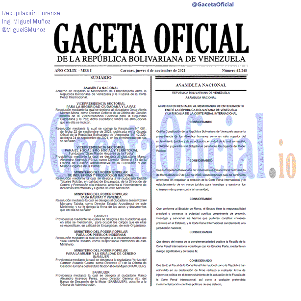 Gaceta Oficial 42248 del 04 noviembre 2021