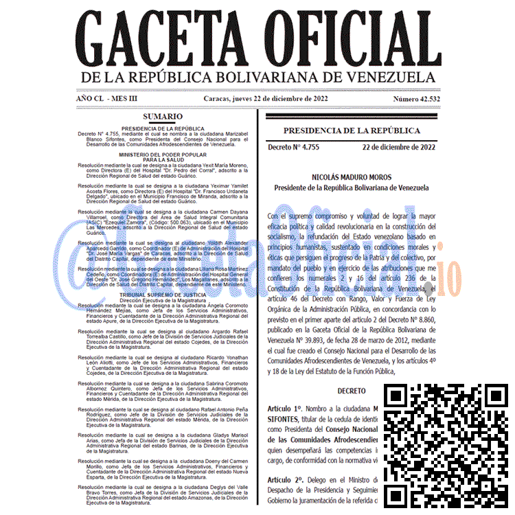 Gaceta Oficial, Gaceta 42532, Gaceta #42532, Gaceta Oficial Venezuela #42532