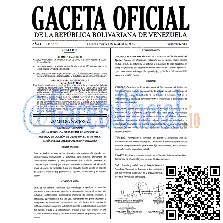 Venezuela Gaceta Oficial 42618 del 28 abril 2023 Gaceta Oficial, Gaceta 42618, Gaceta #42618, Gaceta Oficial Venezuela #42618