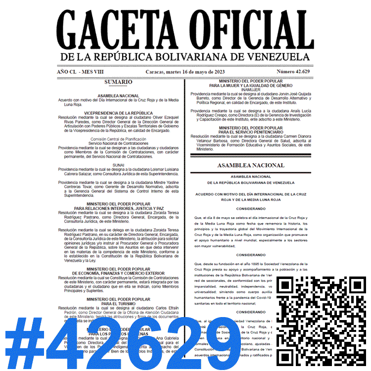 Gaceta Oficial, Gaceta 42629, Gaceta 42629 HD, Gaceta #42629, Gaceta Oficial Venezuela #42629