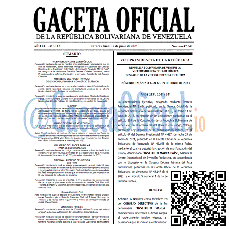 Gaceta Oficial, Gaceta 42648, Gaceta 42648 HD, Gaceta #42648, Gaceta Oficial Venezuela #42648
