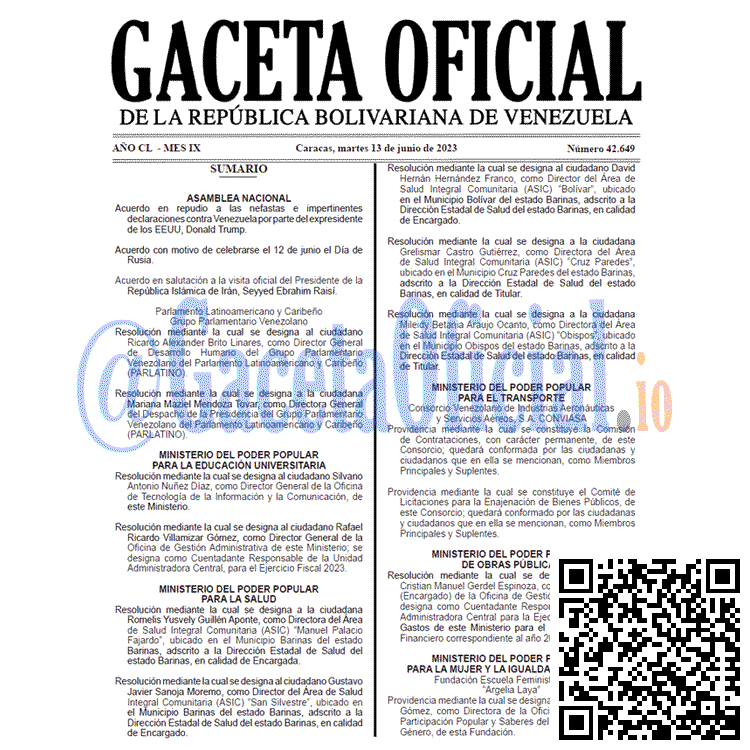 Gaceta Oficial, Gaceta 42649, Gaceta 42649 HD, Gaceta #42649, Gaceta Oficial Venezuela #42649