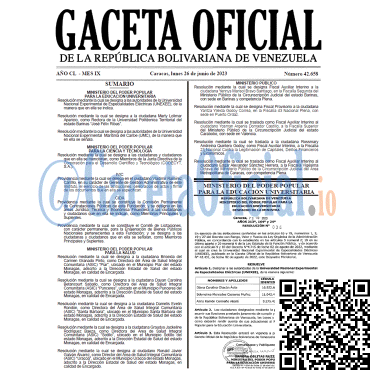 Gaceta Oficial, Gaceta 42658, Gaceta 42658 HD, Gaceta #42658, Gaceta Oficial Venezuela #42658