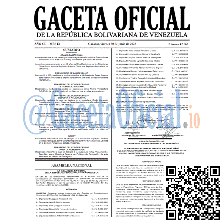 Gaceta Oficial, Gaceta 42662, Gaceta 42662 HD, Gaceta #42662, Gaceta Oficial Venezuela #42662