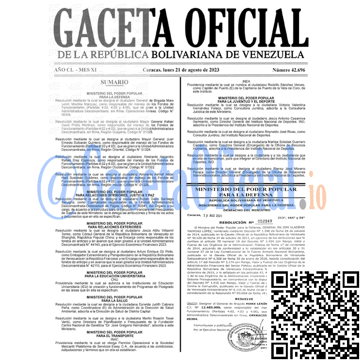 Gaceta Oficial, Gaceta 42696, Gaceta 42696 HD, Gaceta #42696, Gaceta Oficial Venezuela #42696