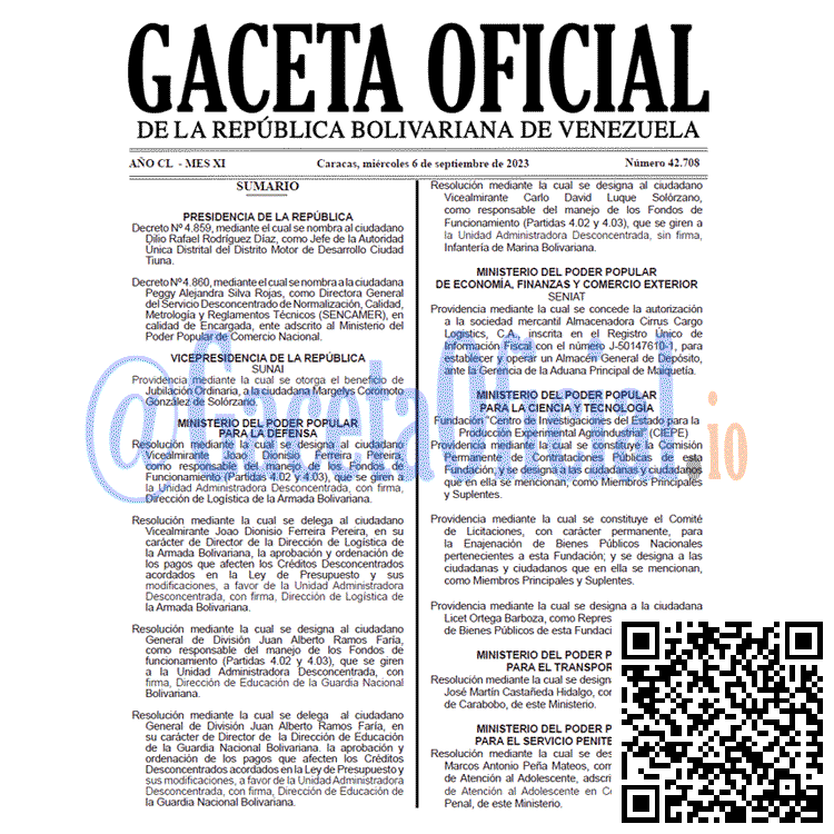 Gaceta Oficial, Gaceta 42708, Gaceta 42708 HD, Gaceta #42708, Gaceta Oficial Venezuela #42708