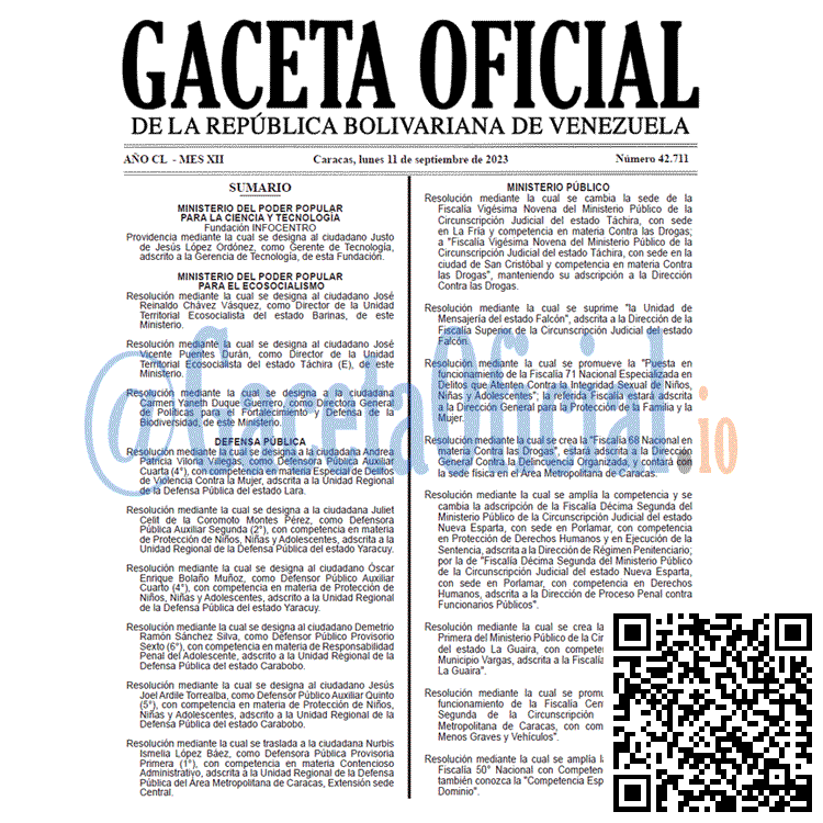 Gaceta Oficial, Gaceta 42711, Gaceta 42711 HD, Gaceta #42711, Gaceta Oficial Venezuela #42711