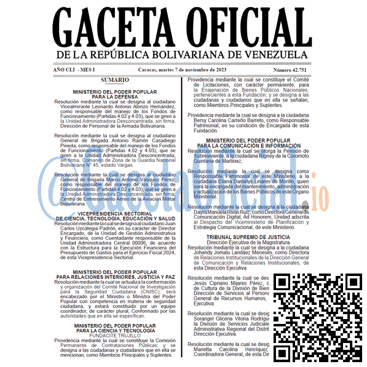 Gaceta Oficial, Gaceta 42751, Gaceta 42751 HD, Gaceta #42751, Gaceta Oficial Venezuela #42751