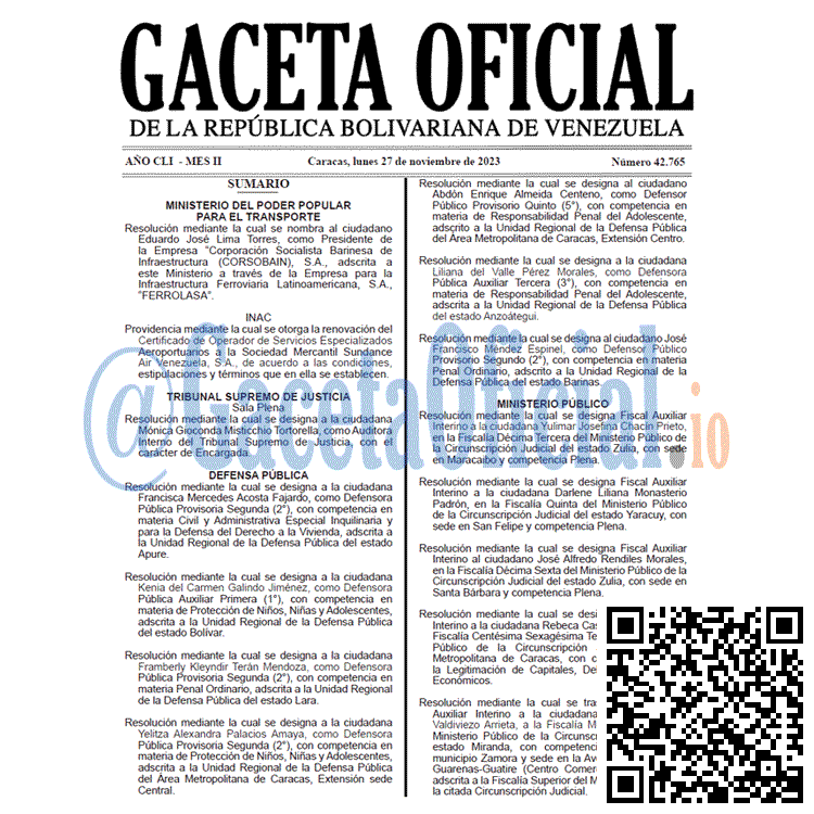 Gaceta Oficial, Gaceta 42765, Gaceta 42765 HD, Gaceta #42765, Gaceta Oficial Venezuela #42765