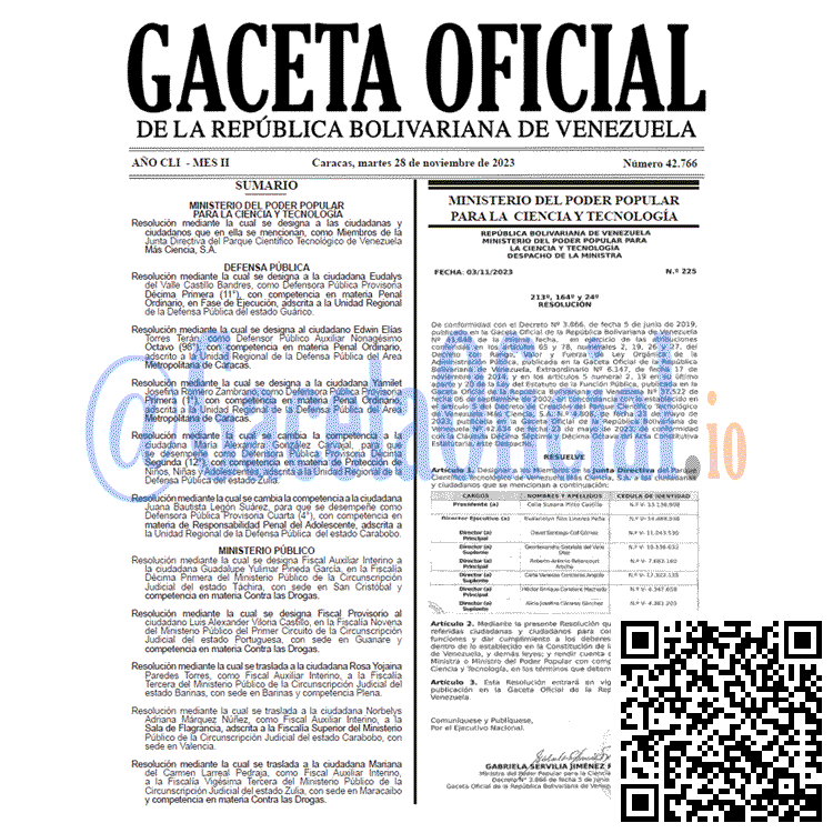 Gaceta Oficial, Gaceta 42766, Gaceta 42766 HD, Gaceta #42766, Gaceta Oficial Venezuela #42766