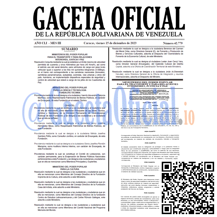Gaceta Oficial, Gaceta 42779, Gaceta 42779 HD, Gaceta #42779, Gaceta Oficial Venezuela #42779