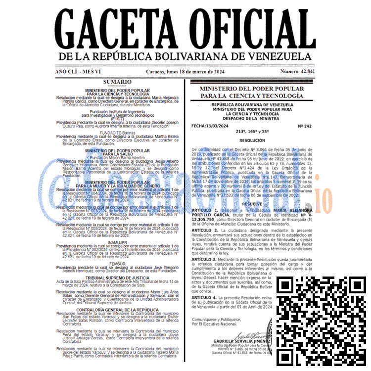 Gaceta Oficial, Gaceta 42841, Gaceta 42841 HD, Gaceta #42841, Gaceta Oficial Venezuela #42841