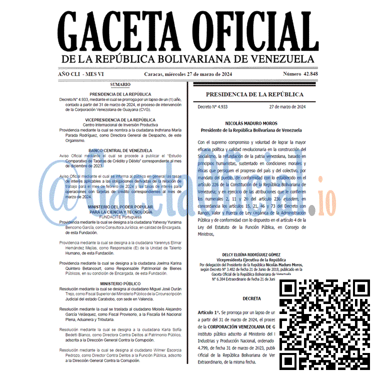 Gaceta Oficial, Gaceta 42848, Gaceta 42848 HD, Gaceta #42848, Gaceta Oficial Venezuela #42848