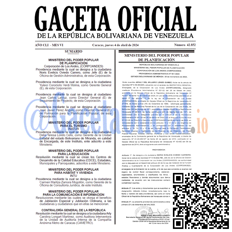 Gaceta Oficial, Gaceta 42852, Gaceta 42852 HD, Gaceta #42852, Gaceta Oficial Venezuela #42852