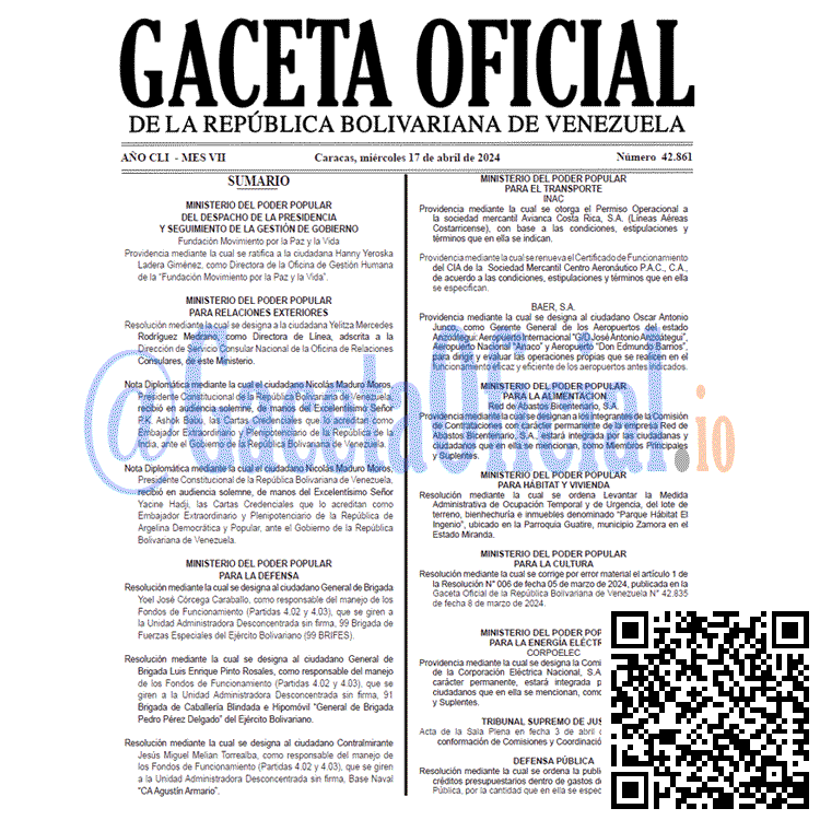 Venezuela Gaceta Oficial 42861 del 17 abril 2024 Gaceta Oficial, Gaceta 42861, Gaceta 42861 HD, Gaceta #42861, Gaceta Oficial Venezuela #42861
