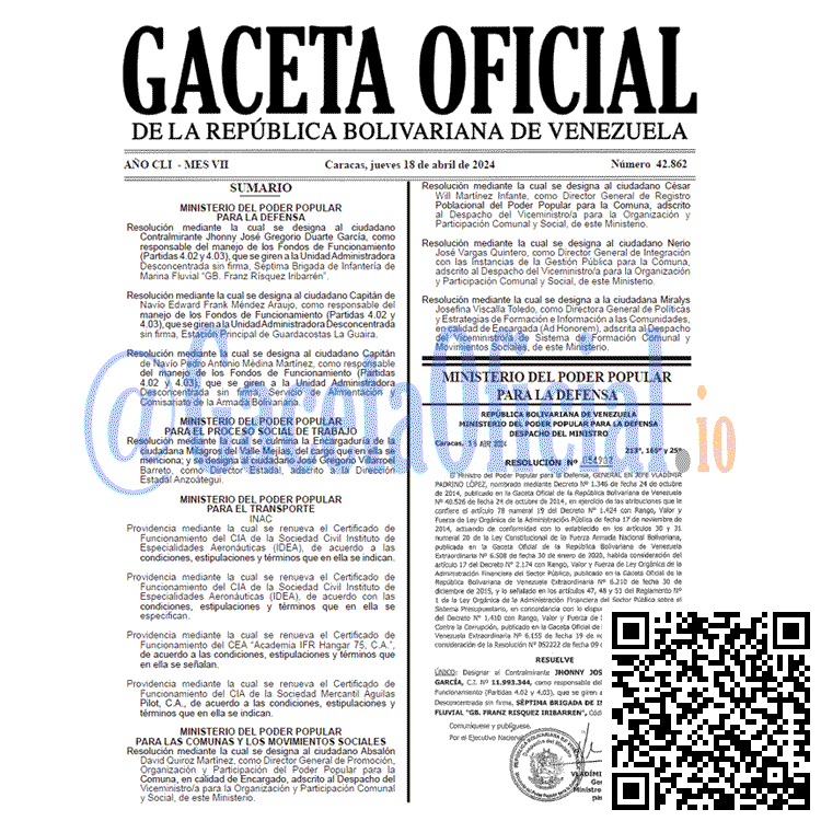 Venezuela Gaceta Oficial 42862 del 18 abril 2024 Gaceta Oficial, Gaceta 42862, Gaceta 42862 HD, Gaceta #42862, Gaceta Oficial Venezuela #42862
